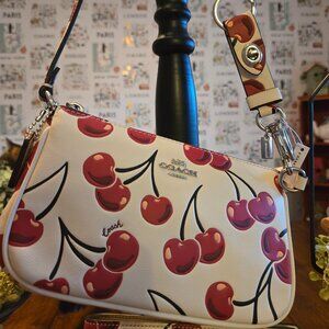 Coach Cherry Bundle Nolita 19 with Trigger Snap Bag Charm and Notebook